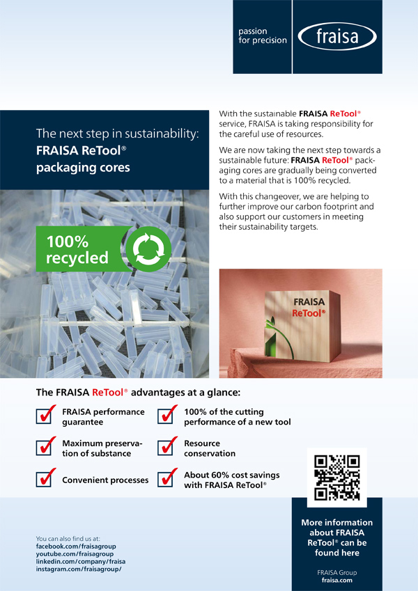 FRAISA ReTool® packaging cores