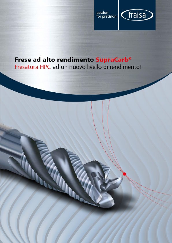 Fresa di sgrossatura ad alto rendimento profilata con geometria frontale per Helix e rampe NB-RPS SupraCarb®